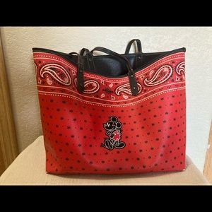 Disney X Coach Bandana Paisley tote/ revisable black inside